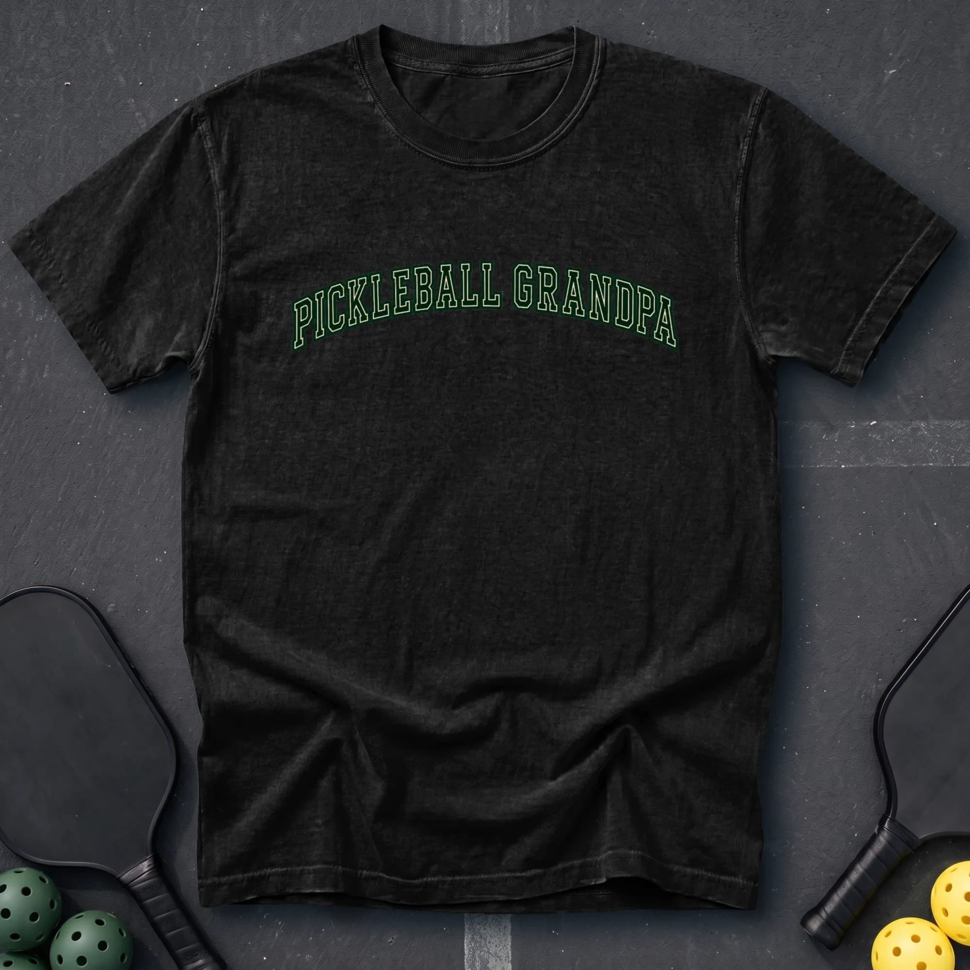 Pickleball Grandpa Tee in Black